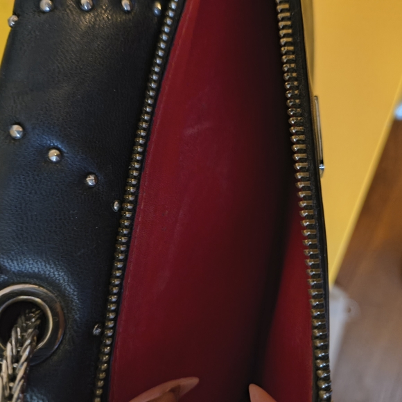 Black MCM Diamond Disco Flap 2 Way Crossbody With Swarovski Crystal Accents-GUC - Picture 5 of 9